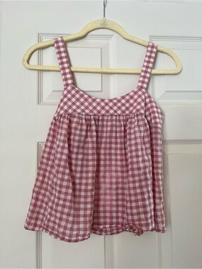 XiRENA Pink Gingham Tank Top for Kids